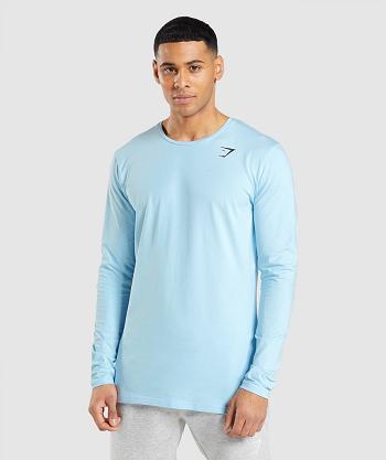 Gymshark Essential Muške Dugi Rukav Bež Plave | HR 2627GSO